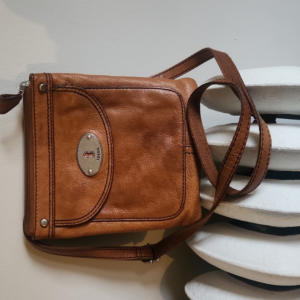 Fossil leather crossbody bag